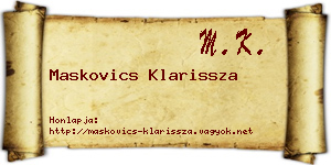 Maskovics Klarissza névjegykártya
